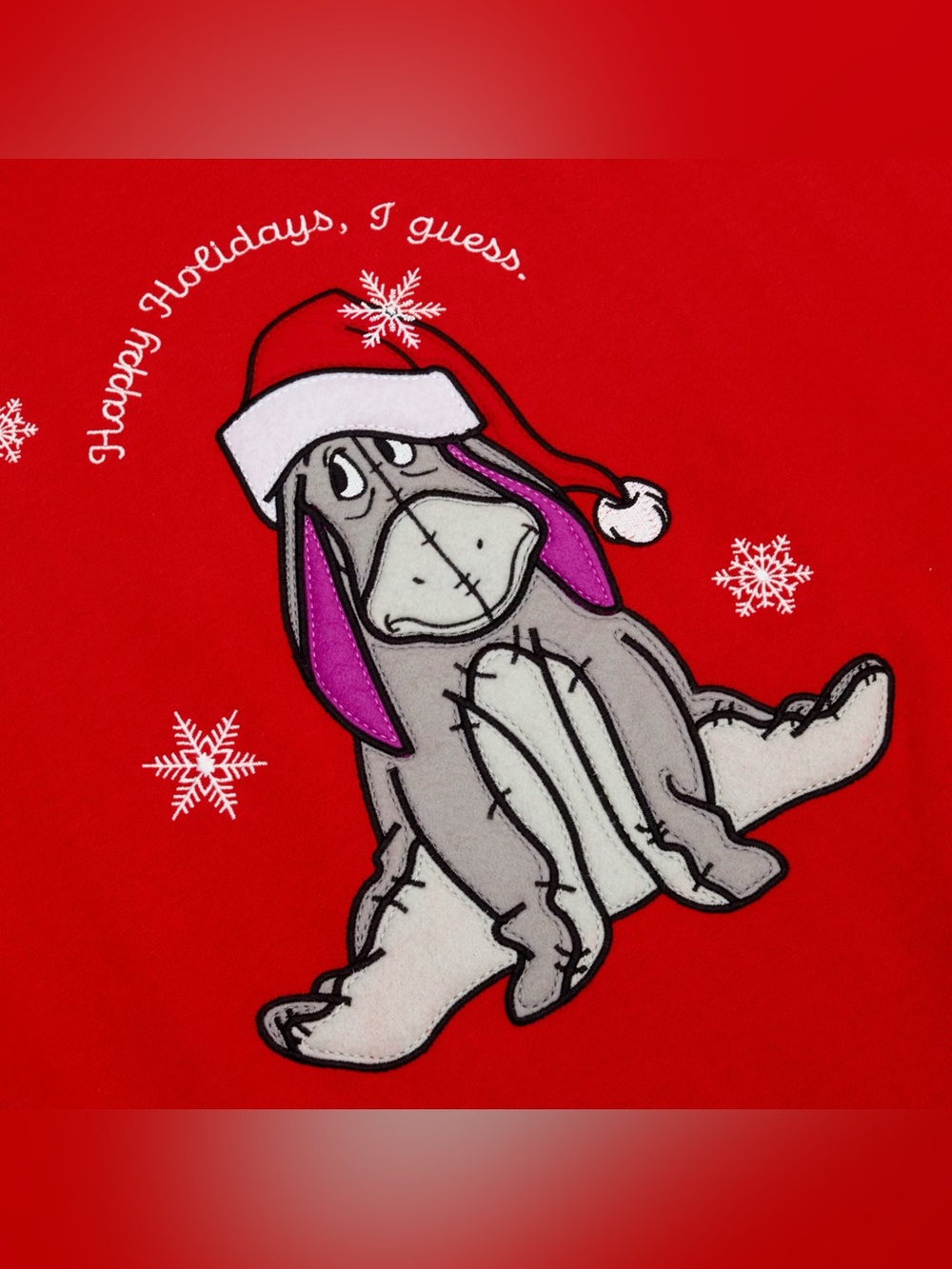Disney Eeyore Festive Christmas Sweatshirt Red Size XS